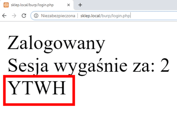 Sesja wygasa po 2 sekundach